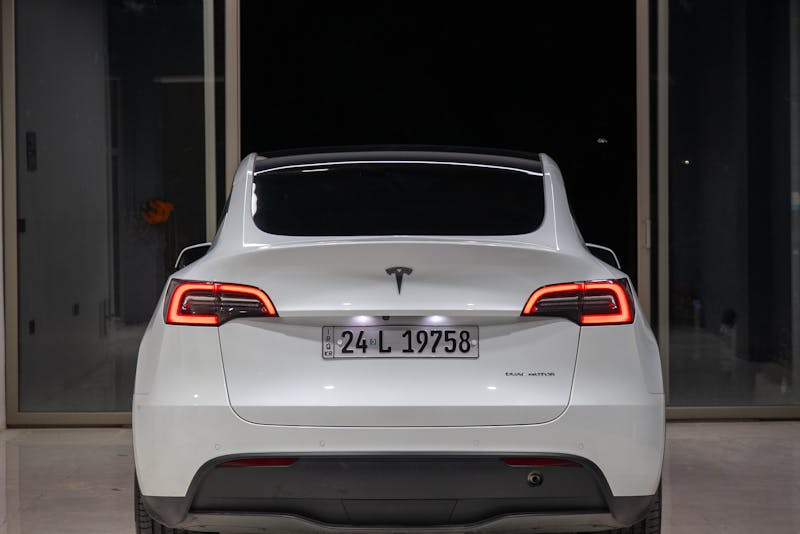 Tesla car rear view